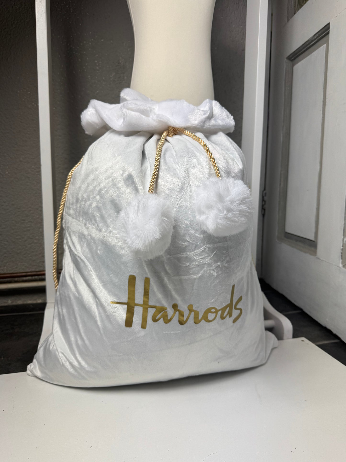 Luxury White H Christmas Sack