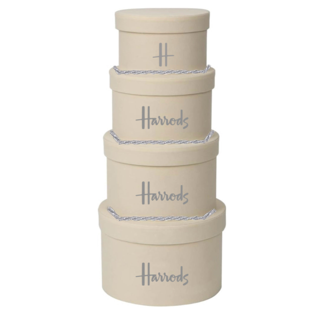 Handmade Cream & Silver 4 Tier Velvet Boxes