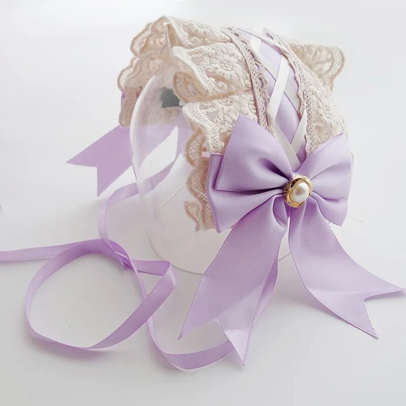Girls Lace Vintage Headbands With Bows