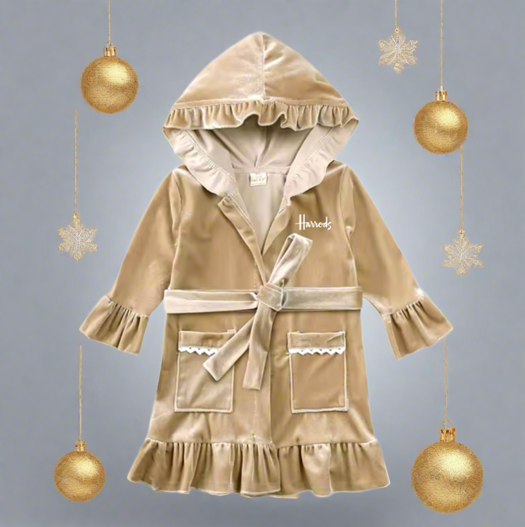 Luxury Girls H Gold Velour Robe