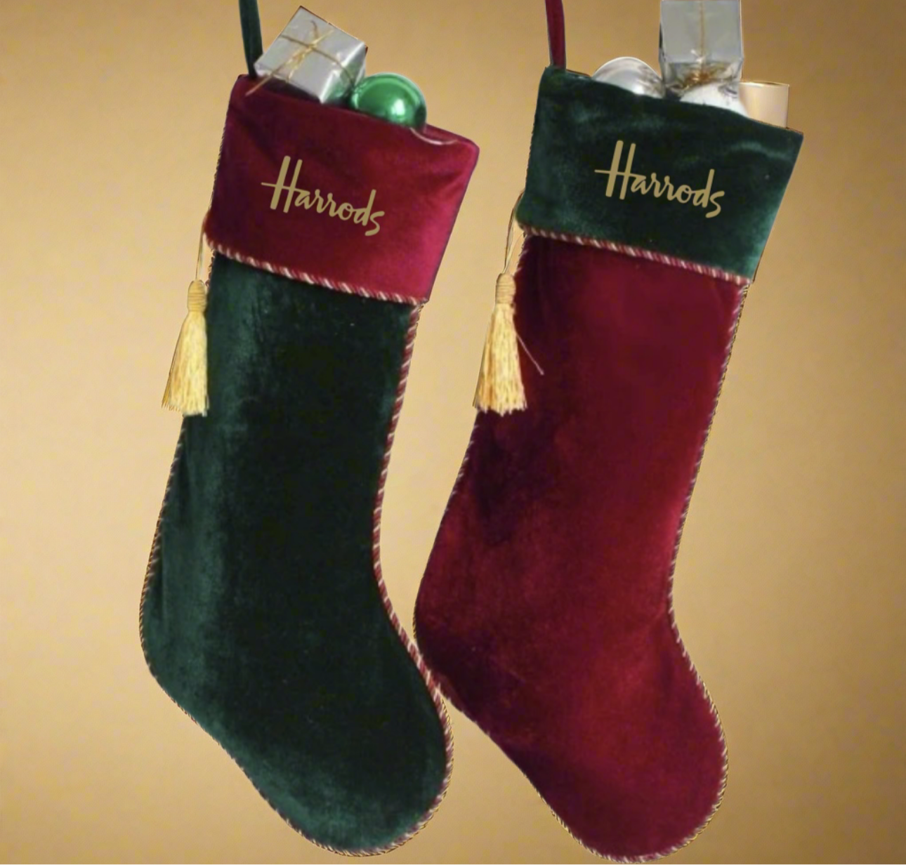 Luxury Velvet H Christmas Stocking