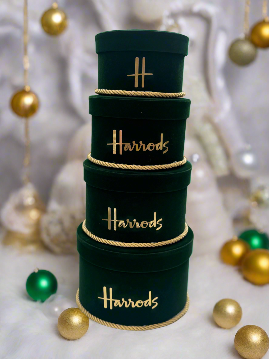 Handmade 4 Tier Emerald Deep Green Velvet Boxes