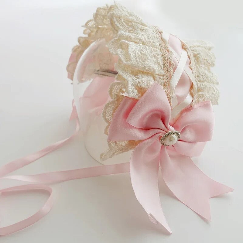Girls Lace Vintage Headbands With Bows