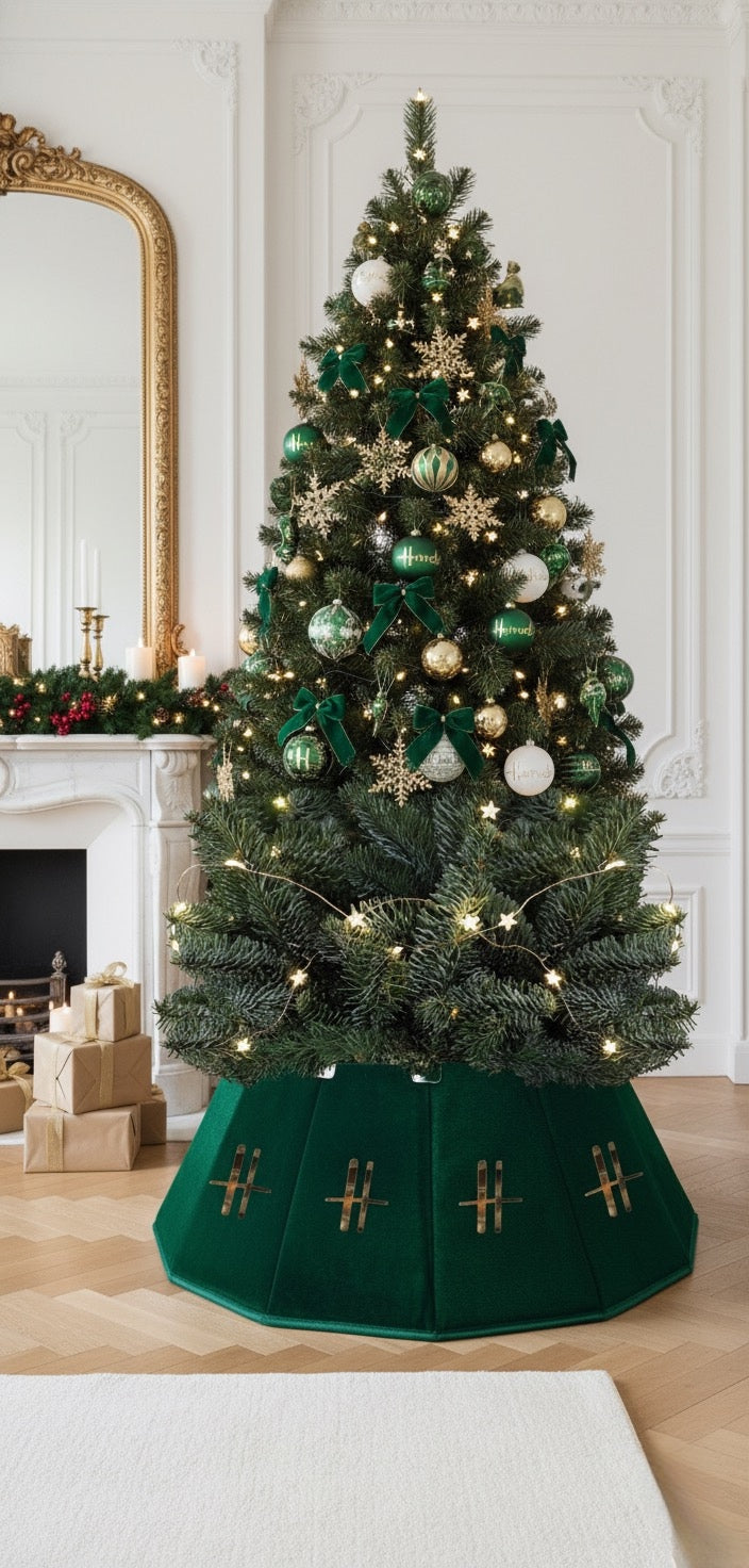 Luxury Velvet Tree Skirt With H Letter