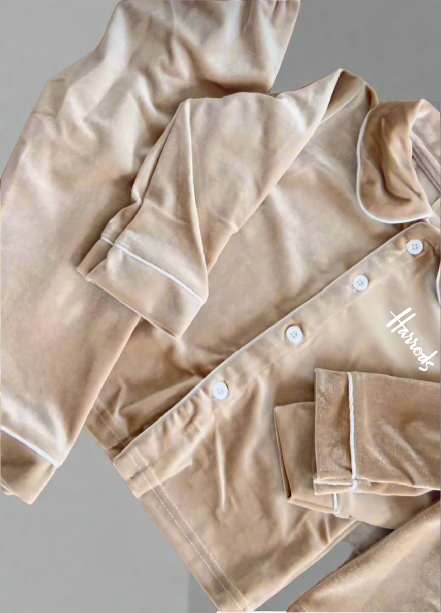 Luxury Gold H Velour Pyjamas