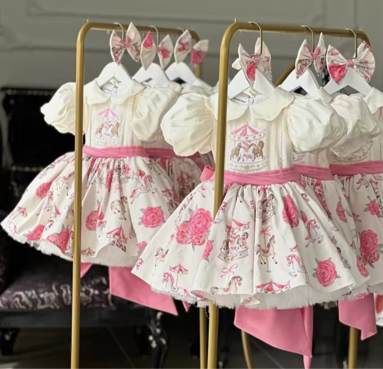 Carousel Pink Girls Classic Dress