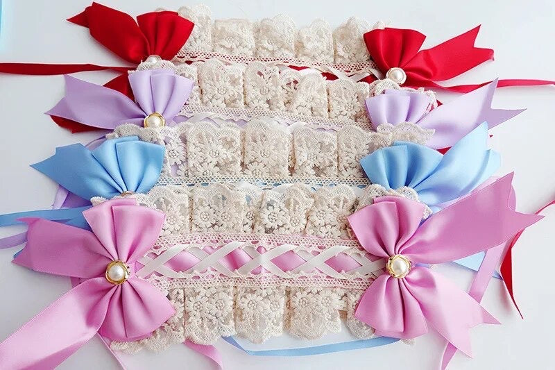 Girls Lace Vintage Headbands With Bows