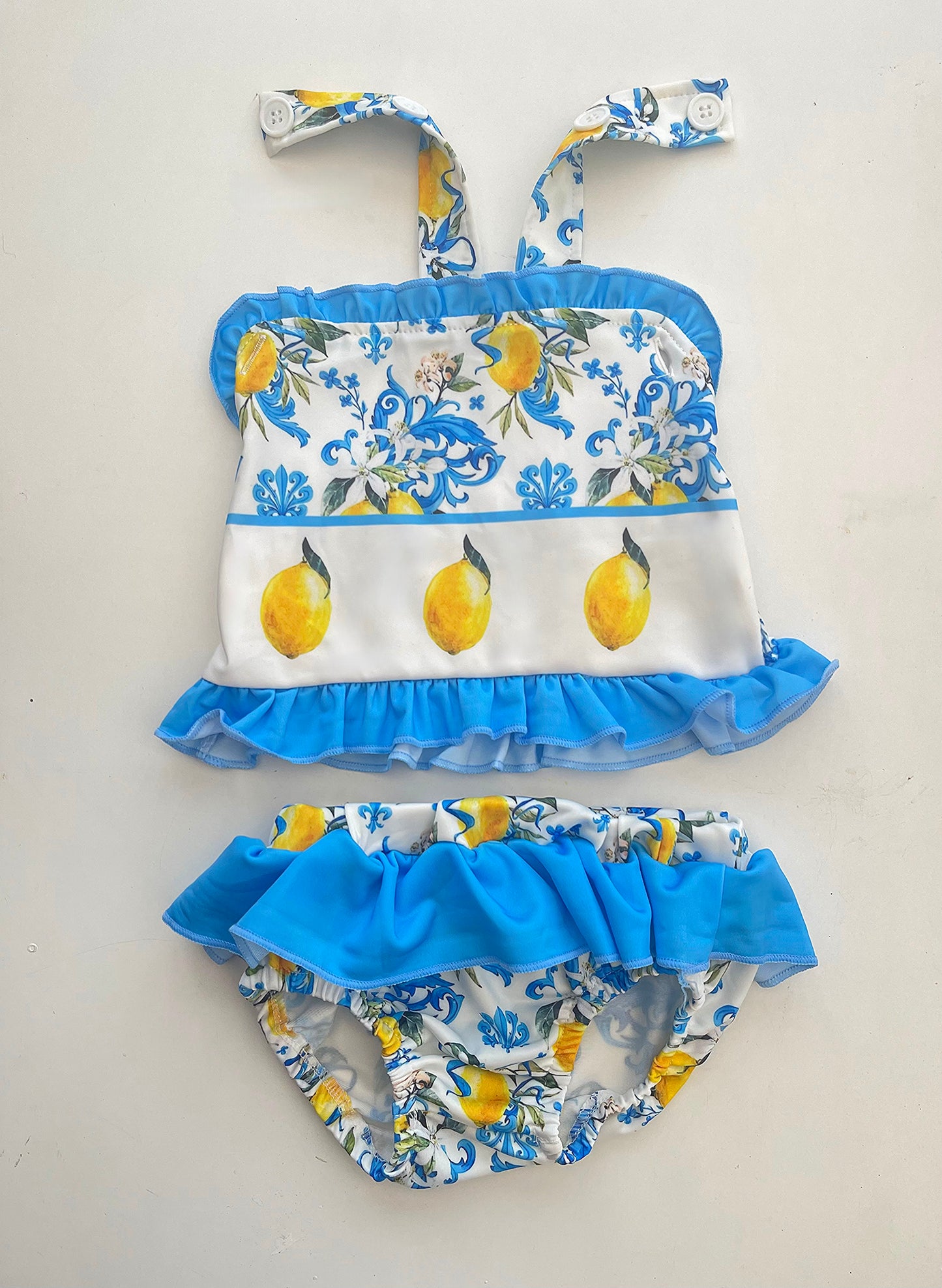 Girls Lemon Frill Swim Set