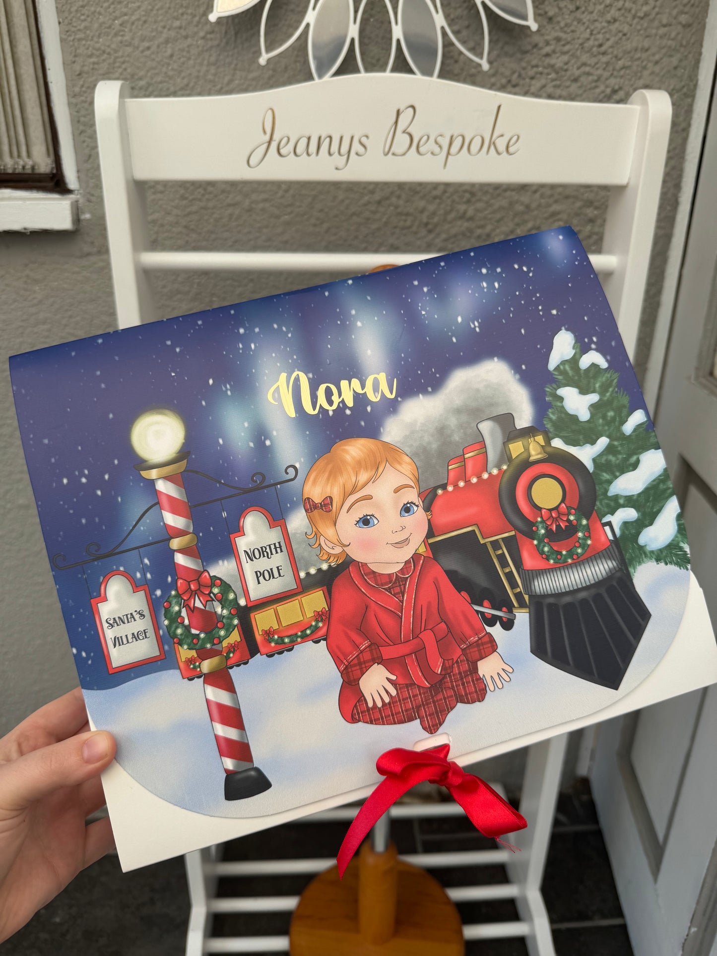 Christmas Polar Express Boxes With Personalised Doll & Name Babies