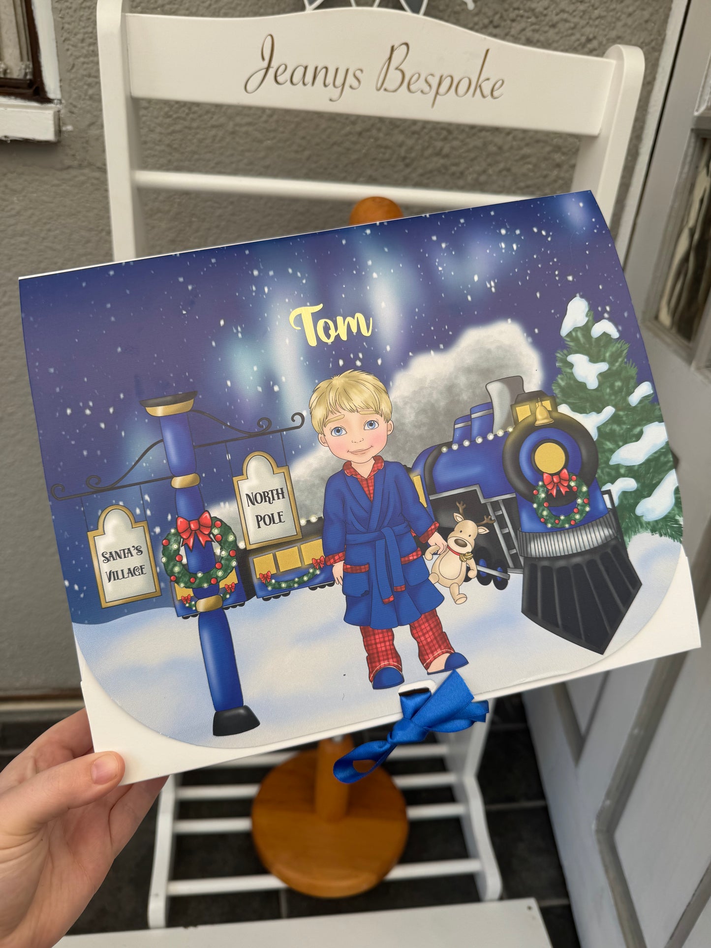 Christmas Polar Express Boxes With Personalised Doll & Name Babies