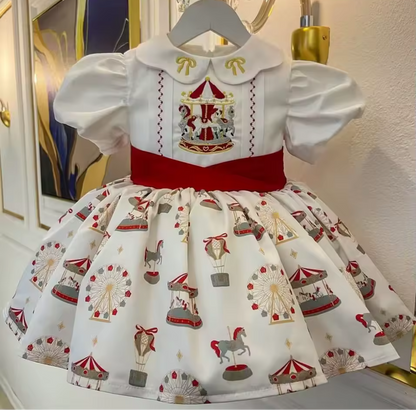 Carousel Fairground Red Classic Dress