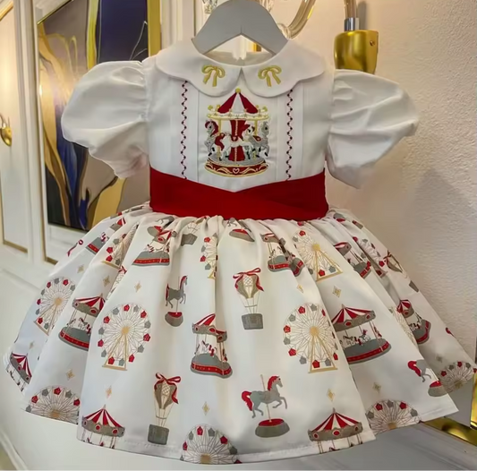 Carousel Fairground Red Classic Dress