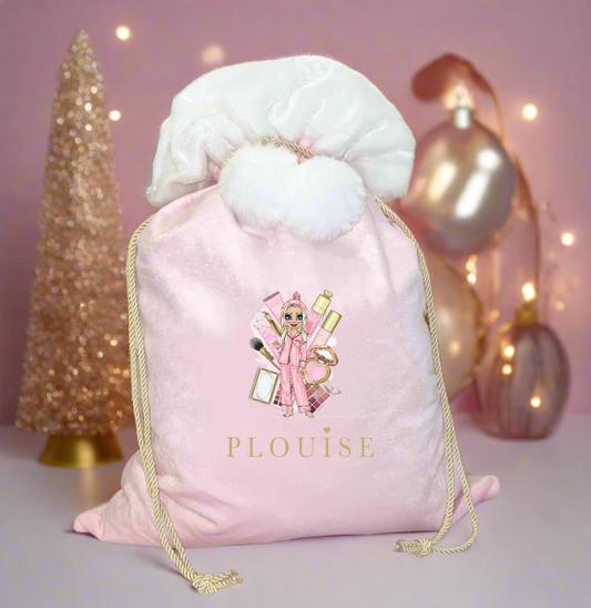 Handmade P Louise Makeup Pink Christmas Sack