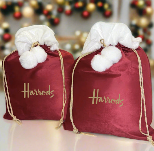 Luxury Wine Red H Christmas Sack