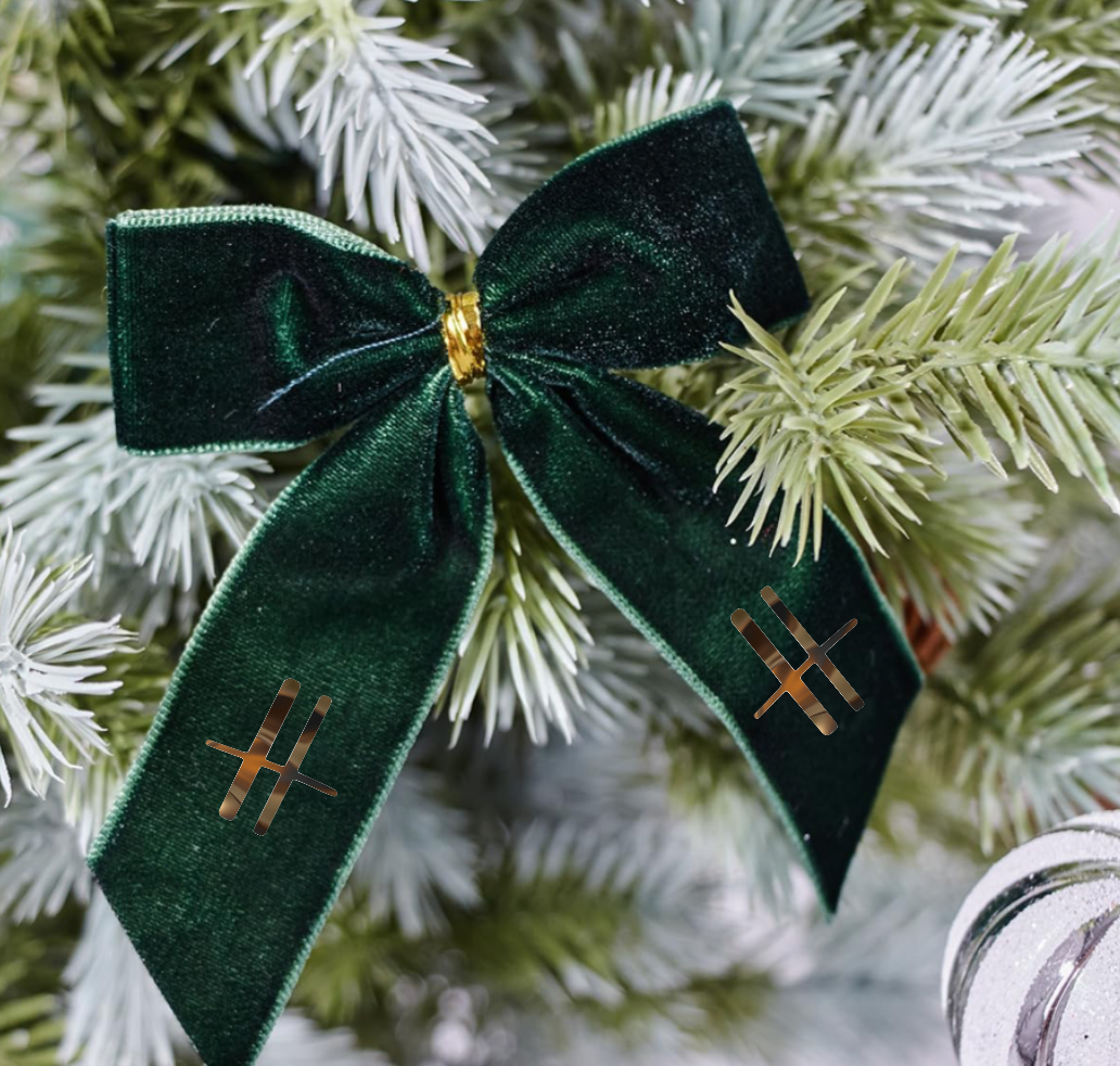 Emerald Green Exclusive H 12pcs Velvet Bows