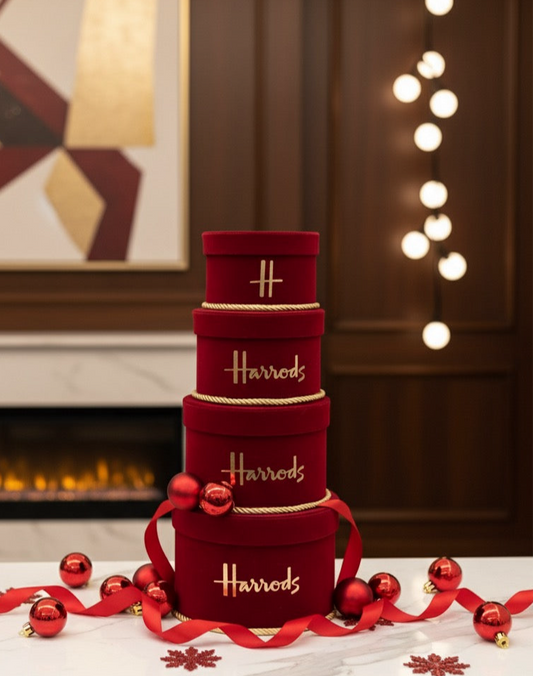 Handmade Wine Red 4 tier H Velvet Red Boxes