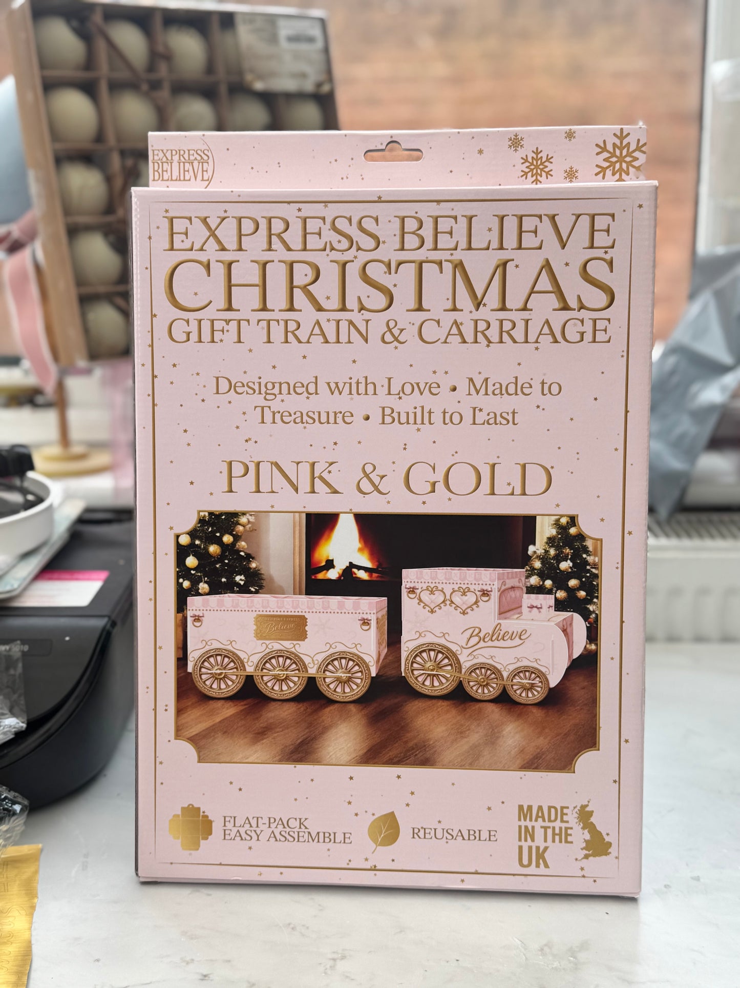 Pink & Gold Express Believe Gift Train