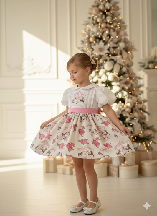 Carousel Pink Girls Classic Dress
