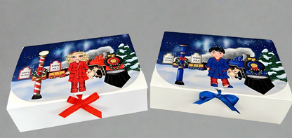 Christmas Polar Express Boxes With Personalised Doll & Name Kids