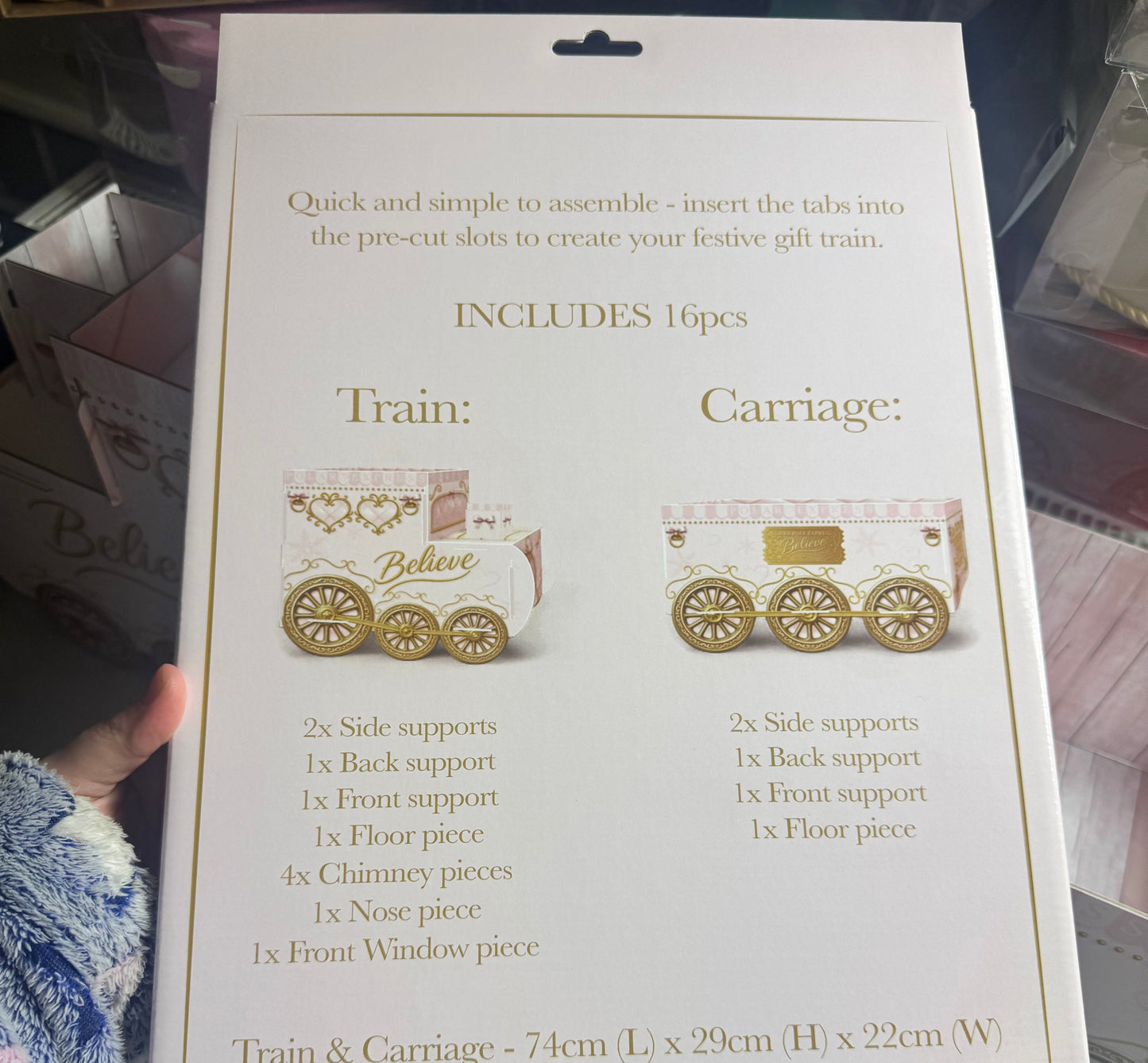 Pink & Gold Express Believe Gift Train