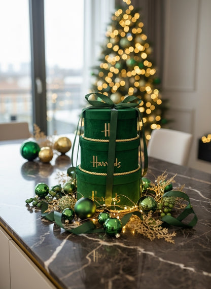 Luxury Handmade Light Green Oval 3 Tier Velvet H Boxes