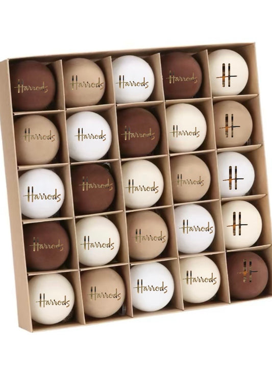 Luxury Velvet White & Gold H Tree Baubles 6CM