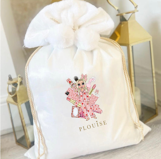White Luxury P Louise Pom Pom Sack
