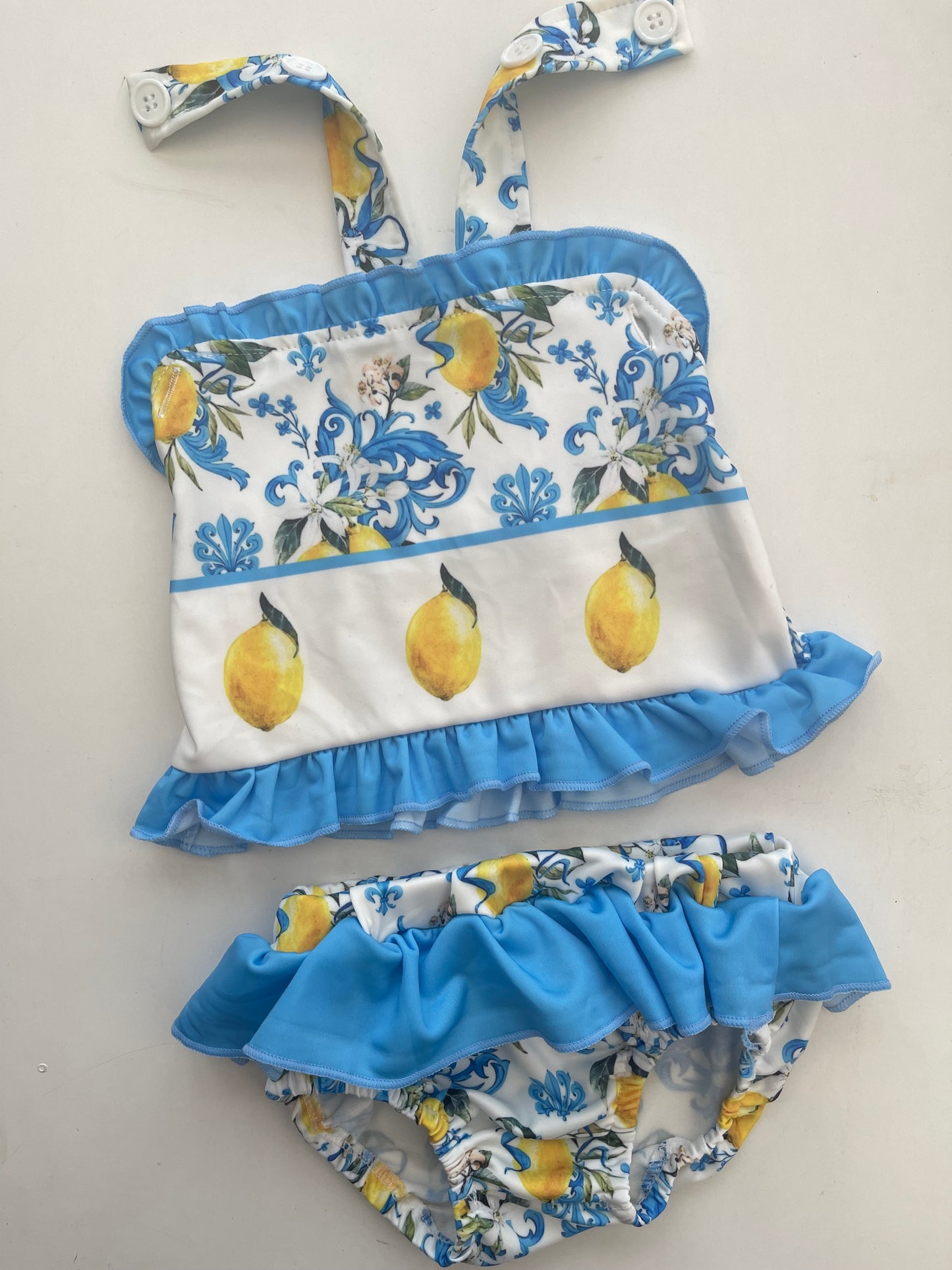 Girls Lemon Frill Swim Set