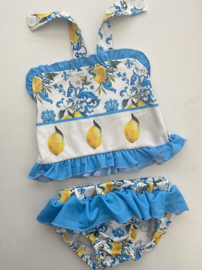 Girls Lemon Frill Swim Set