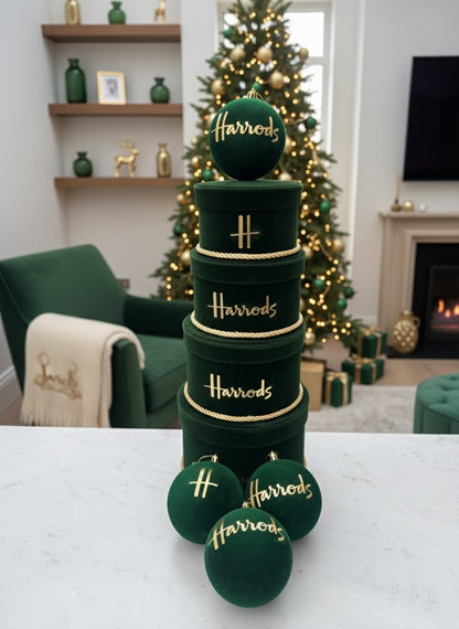 Handmade 4 Tier Emerald Deep Green Velvet Boxes