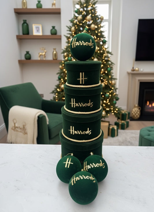 Handmade 4 Tier Emerald Deep Green Velvet Boxes