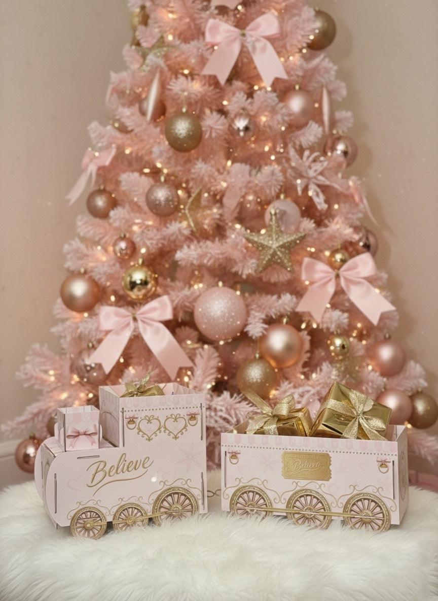 Pink & Gold Express Believe Gift Train