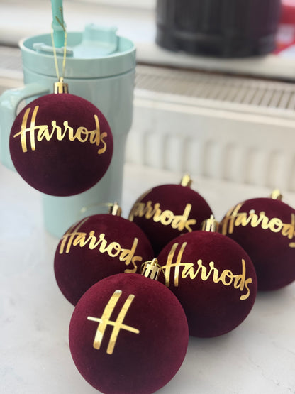 12pcs Luxury Red Exclusive H Baubles