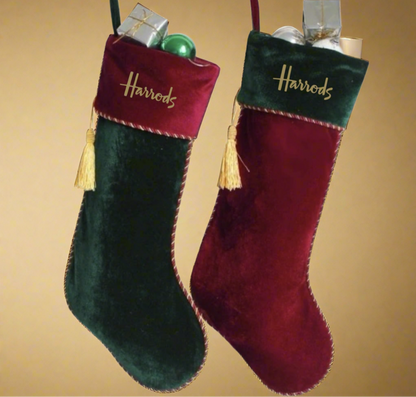 Luxury Velvet H Christmas Stocking