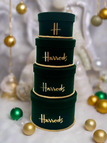 Handmade 4 Tier Emerald Deep Green Velvet Boxes
