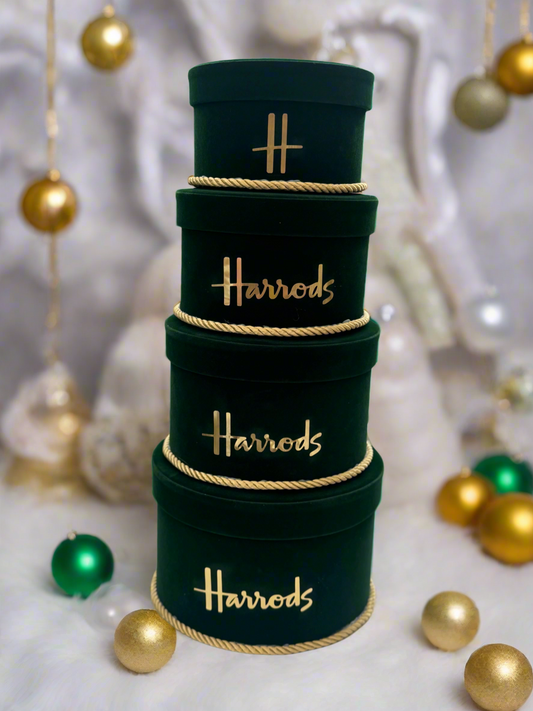 Handmade 4 Tier Emerald Deep Green Velvet Boxes