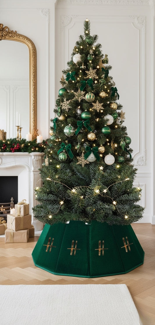 Luxury Velvet Tree Skirt With H Letter