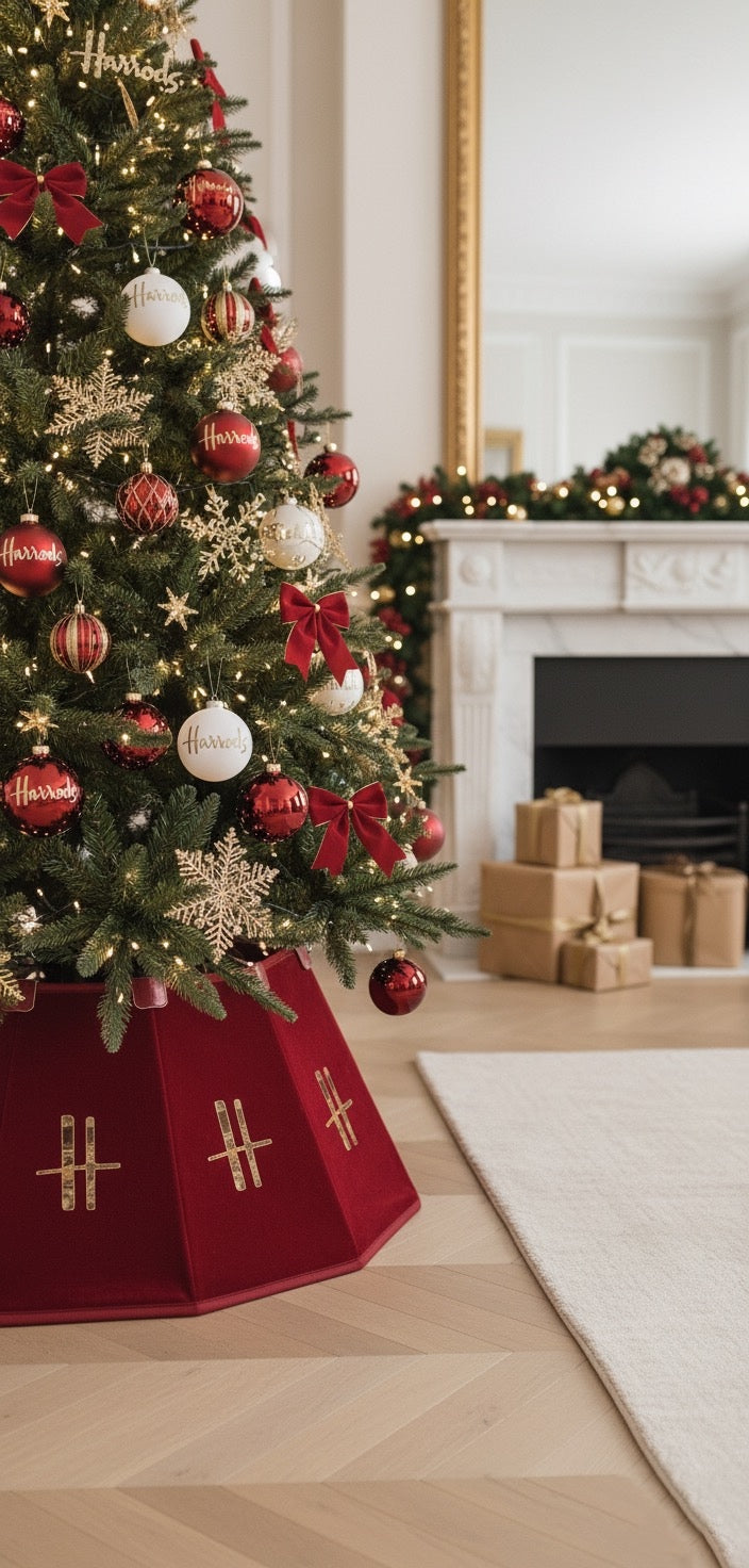 Luxury Velvet Tree Skirt With H Letter