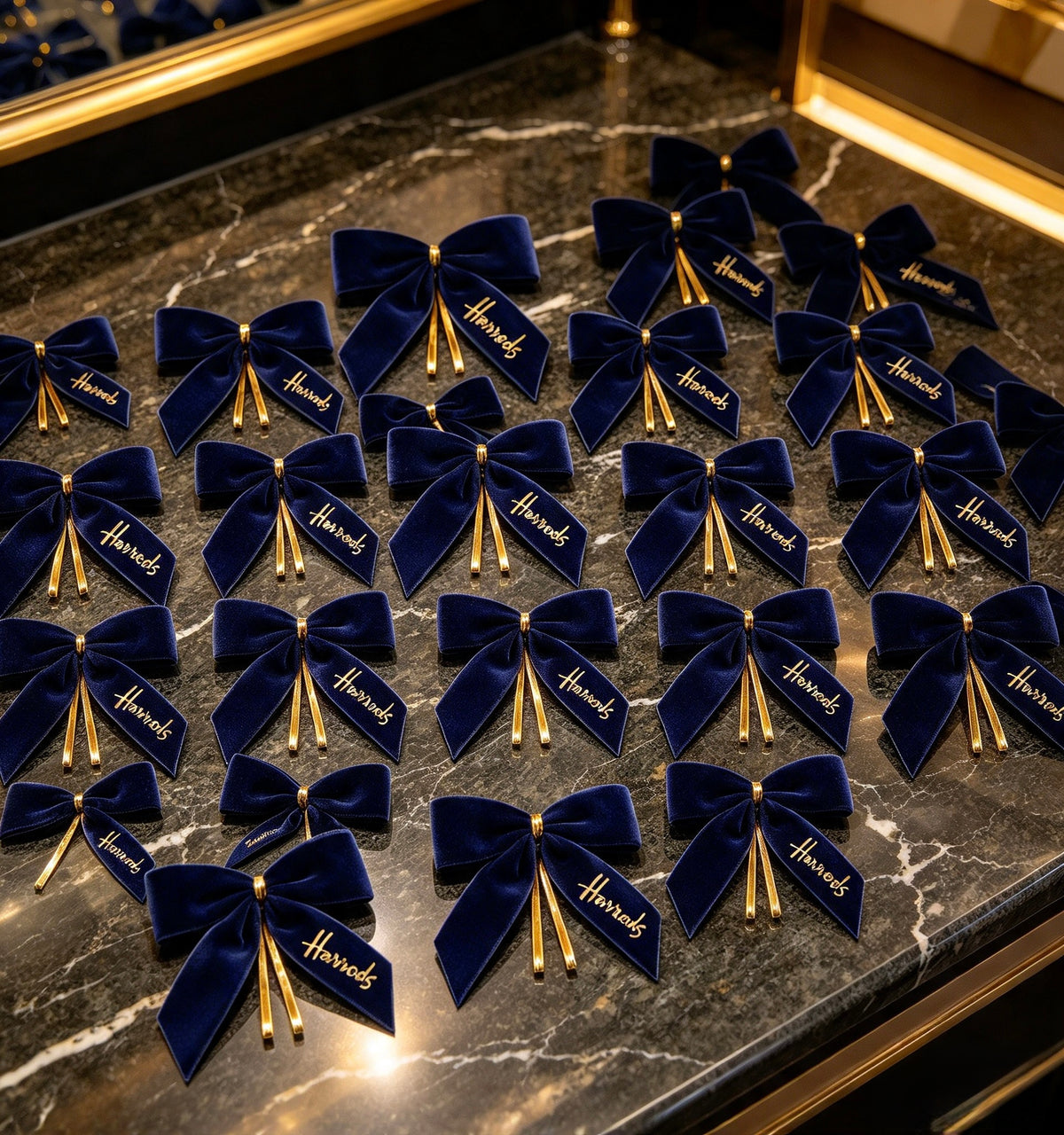 24pc Luxury Velvet Navy Exclusive H Decor Bows.