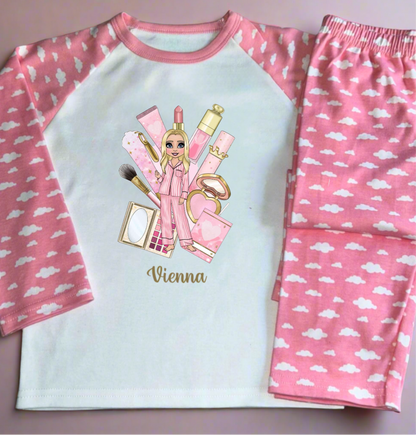 Pink Cloud Makeup Customisable Dolly Pyjamas