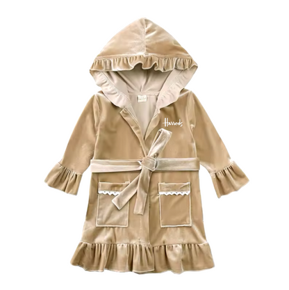 Luxury Girls H Gold Velour Robe