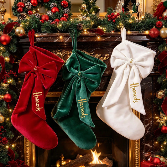 Luxury Velvet Exclusive H Bow Stockings