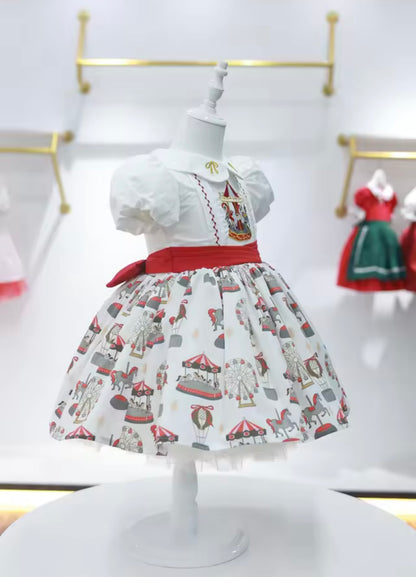 Carousel Fairground Red Classic Dress
