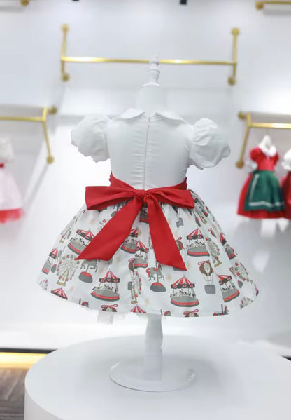 Carousel Fairground Red Classic Dress
