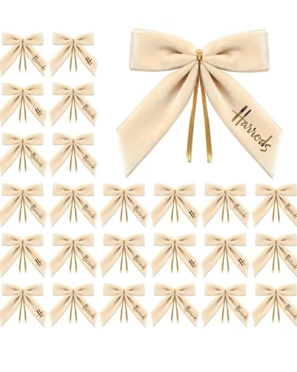 Luxury Velvet Cream Decoration Bows 24pc