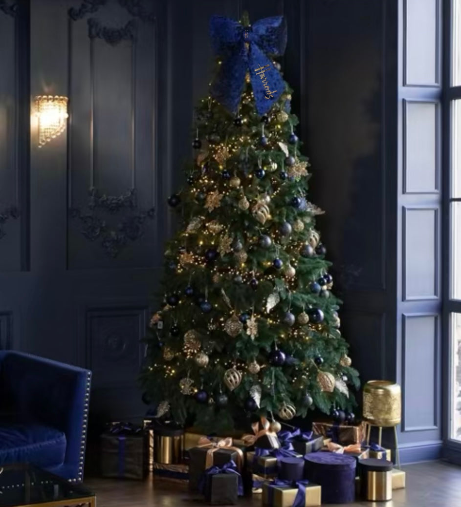 Luxury Velvet Blue Large Plush Bow 42cm