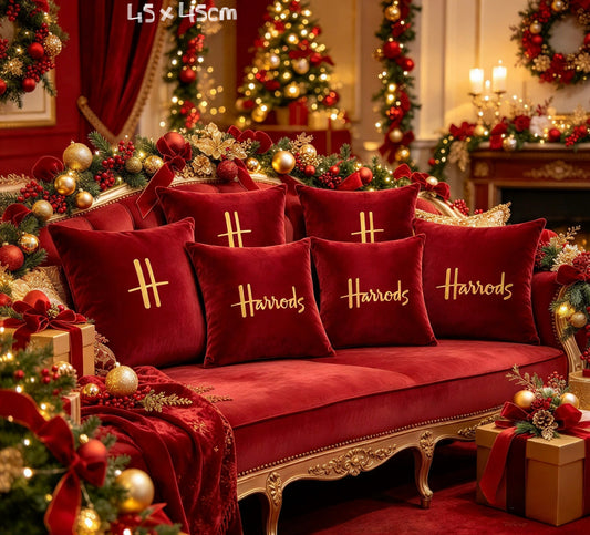 Luxury Velvet Red 4pc Exclusive H Cushion Covers.