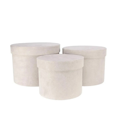 Handmade Luxury H Grey Velour 3 Tier Boxes