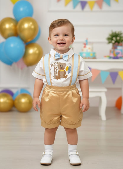 Teddy Bear Set With Dickie Bow
