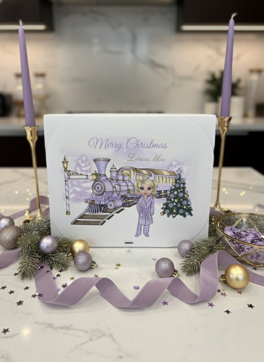 Pastel Smaller Print Christmas Boxes Personalised With Doll & Name